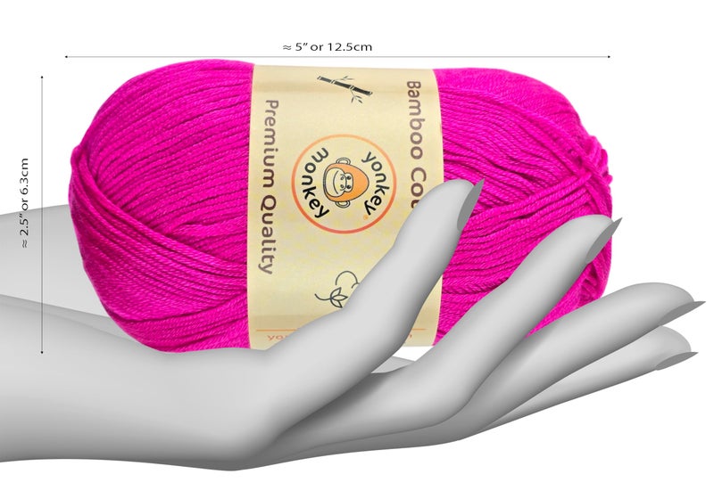 Yonkey Monkey 10-Pack of Yonkey Monkey 500 Grams Yarn - 70% Rayon derived from Bamboo, 30% Cotton - Light Rose 9021 - Image 2